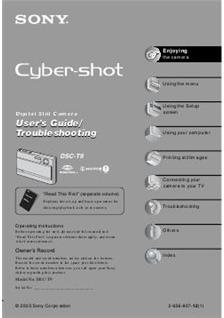 Sony Cyber-shot T9 manual. Camera Instructions.